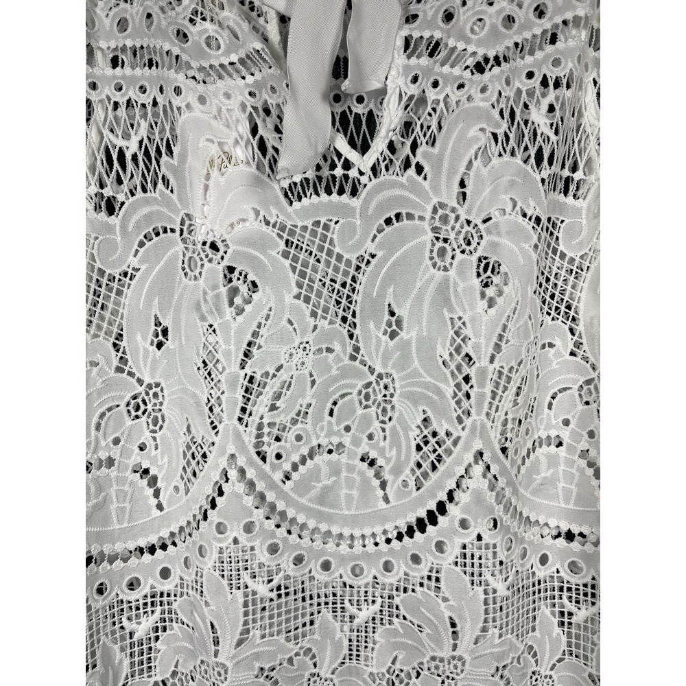 $228 NWT Lilly Pulitzer Sz 8 Oaklynn Tunic Lace White Palms Paradise Ribbon New - Picture 10 of 15